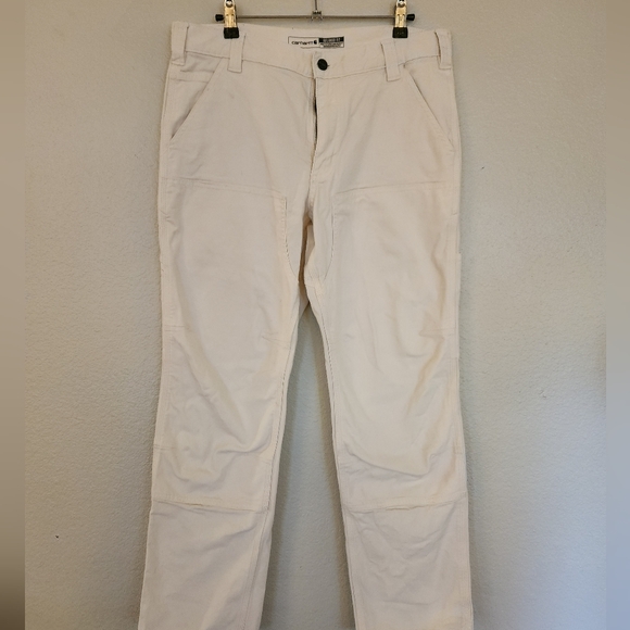 Carhartt Canvas Work Pants 33x30 Natural Unisex Women’s Size 12, Straight Leg - Picture 3 of 7